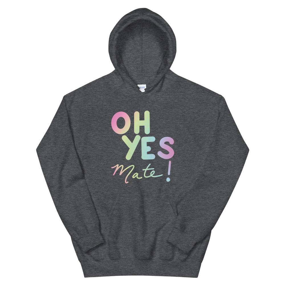 Oh Yes Mate - Unisex Hoodie – Lime and Mini Merch, image size:1000x1000